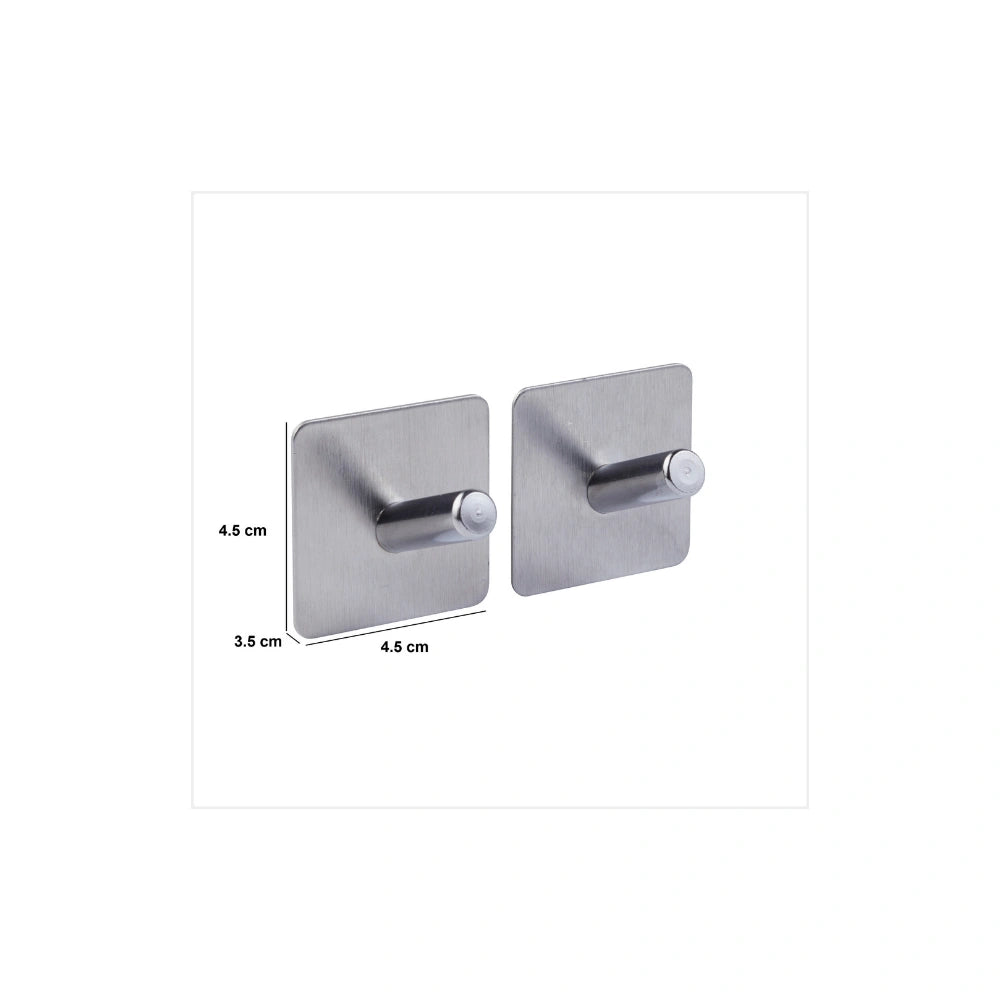 Zwart of Zilver handdoekhaakje zelfklevend 2 stuks Five® (kleurkeuze niet mogelijk)