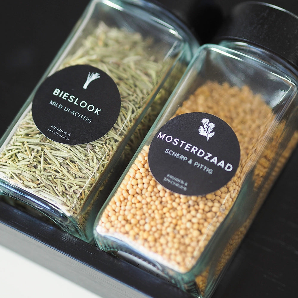 So Clever kruidenset 12 Kruidenpotjes 120 ml met Ø35mm Labels