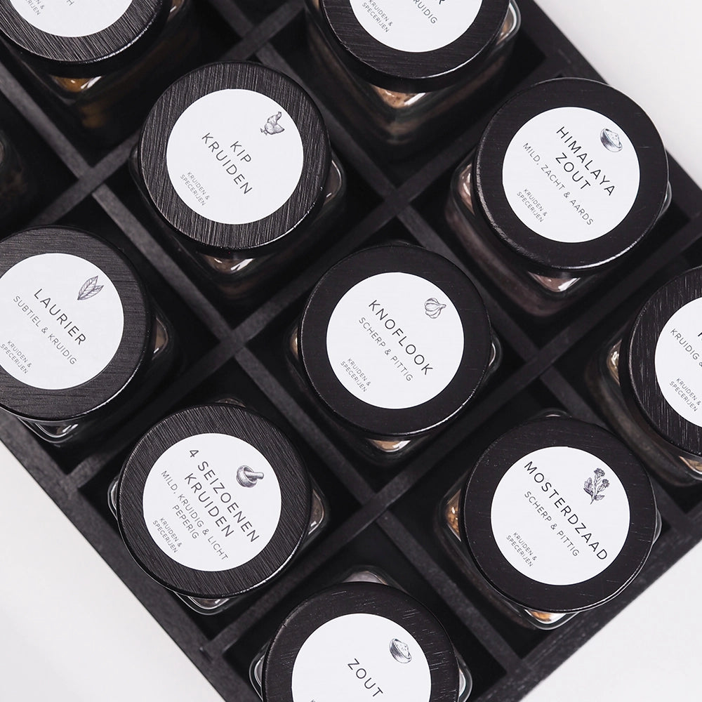 So Clever kruidenset 12 Kruidenpotjes 120 ml met Ø35mm Labels