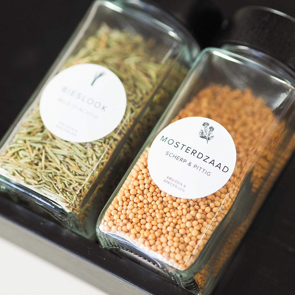 So Clever kruidenset 12 Kruidenpotjes 120 ml met Ø35mm Labels