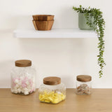 Decoratieve glazen voorraadpot 2.4 liter Acacia deksel Five®