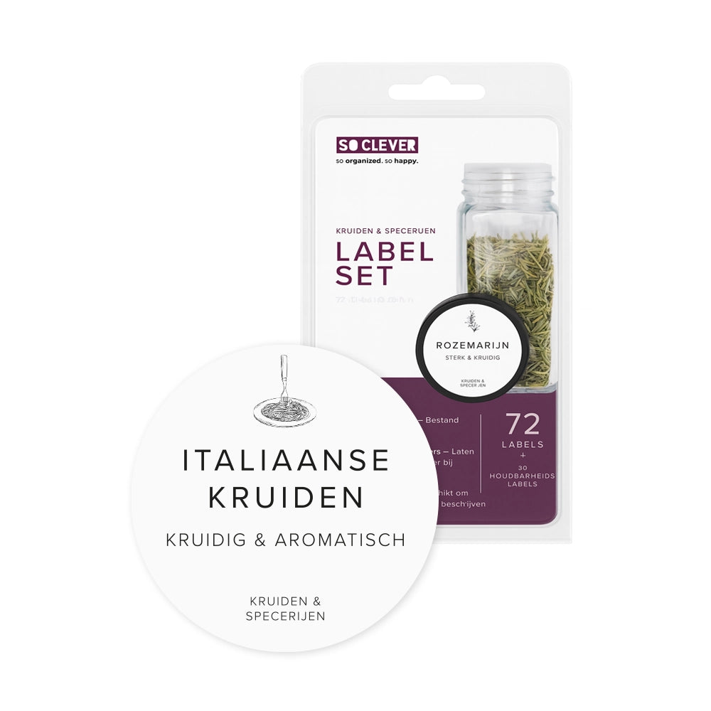 So Clever kruidenset 24 Kruidenpotjes 120 ml met Ø35mm Labels