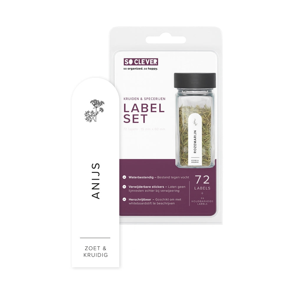 So Clever Kruiden Labels 72 stuks 15x60mm
