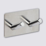 Zwart of Zilver dubbel handdoekhaakje zelfklevend Five® (kleurkeuze niet mogelijk)