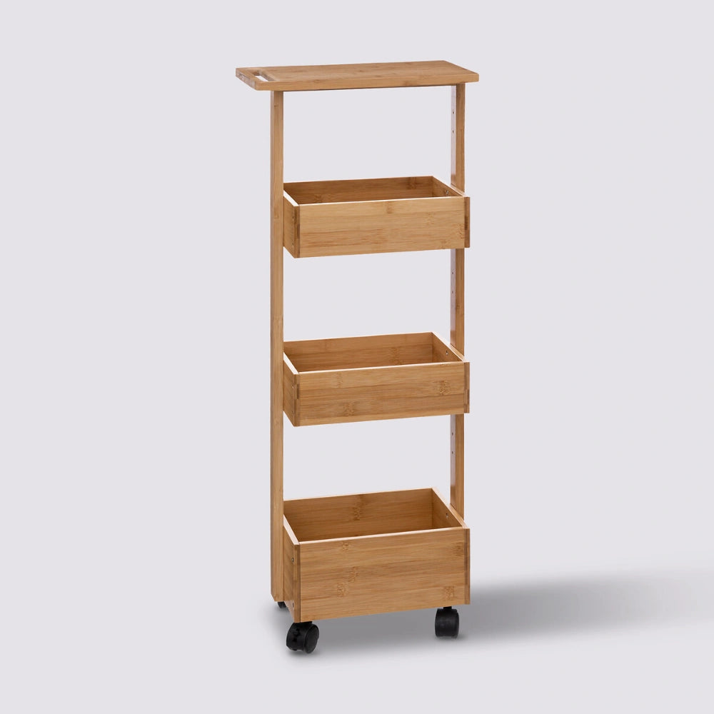 Bamboe badkamer trolley Five®