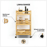 Houten keukentrolley 3 schappen Five®