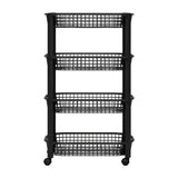 Kunststof zwarte trolley met 4 mandjes Five®