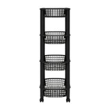 Kunststof zwarte trolley met 4 mandjes Five®