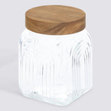 Decoratieve glazen voorraadpot 1 liter Acacia deksel Five®