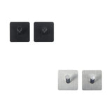 Zwart of Zilver handdoekhaakje zelfklevend 2 stuks Five® (kleurkeuze niet mogelijk)